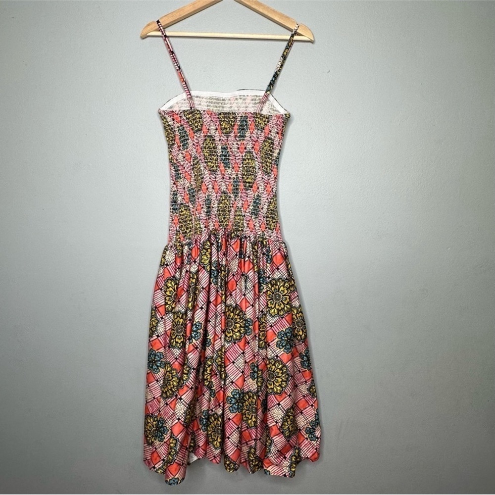 Autumn Adeigbo Winnie Midi Dress NWT Size 8 Pink Floral Smocked Cotton - Picture 7 of 16